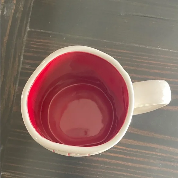 RAE DUNN Mug with Red Interior and 'LET'S KISS' Design - Picture 2 of 4